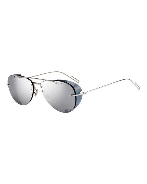 Dior Men's Mirrored Metal Aviator Sunglasses 